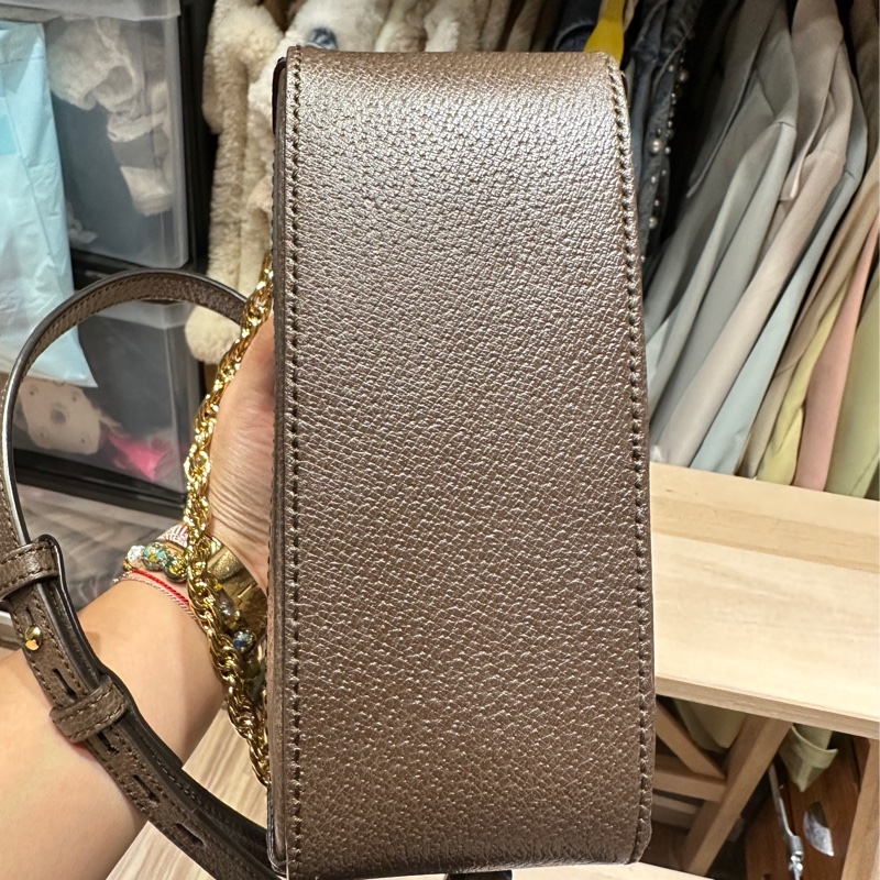 【GUCCI 古馳】經典Ophidia系列帆布印花皮革飾邊拉鍊手提/斜背包(迷你602576-K05NB-8745)-2