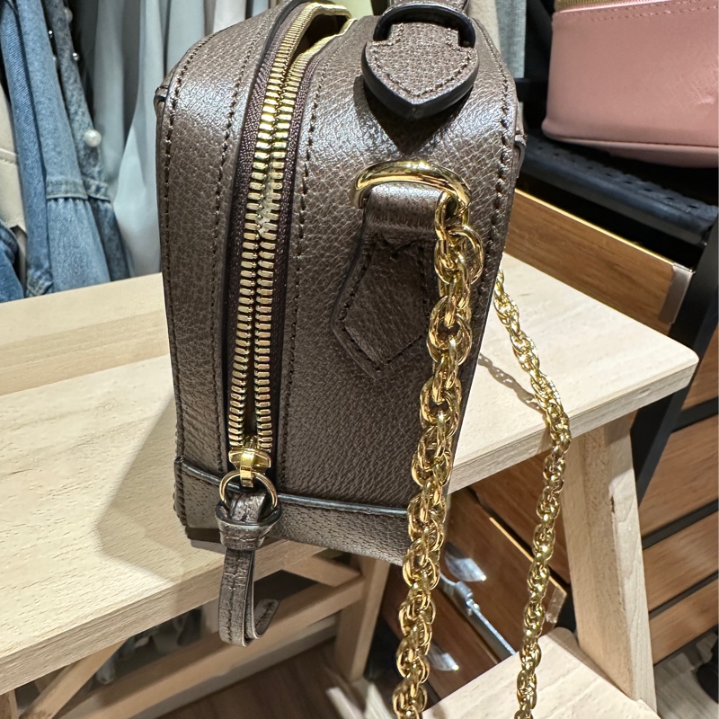 【GUCCI 古馳】經典Ophidia系列帆布印花皮革飾邊拉鍊手提/斜背包(迷你602576-K05NB-8745)-5