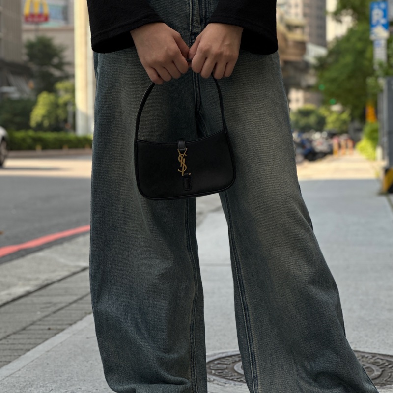 YSL Hobo mini 黑金滑面皮革 Rosé同款-2