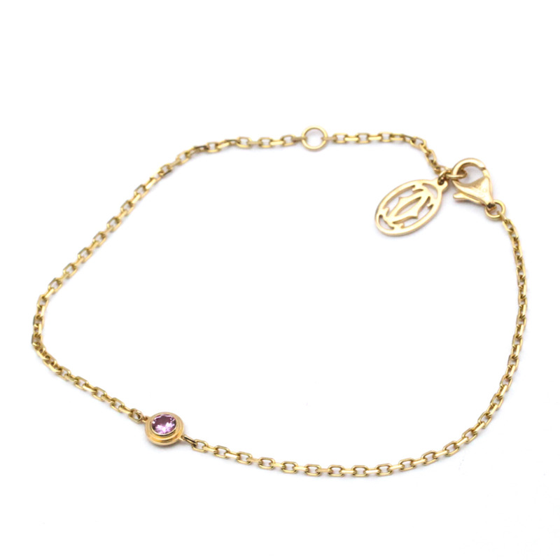 【日本直送】拋光 CARTIER Saphirs Legers 粉色藍寶石 18K 玫瑰金手鍊 BF562447-0