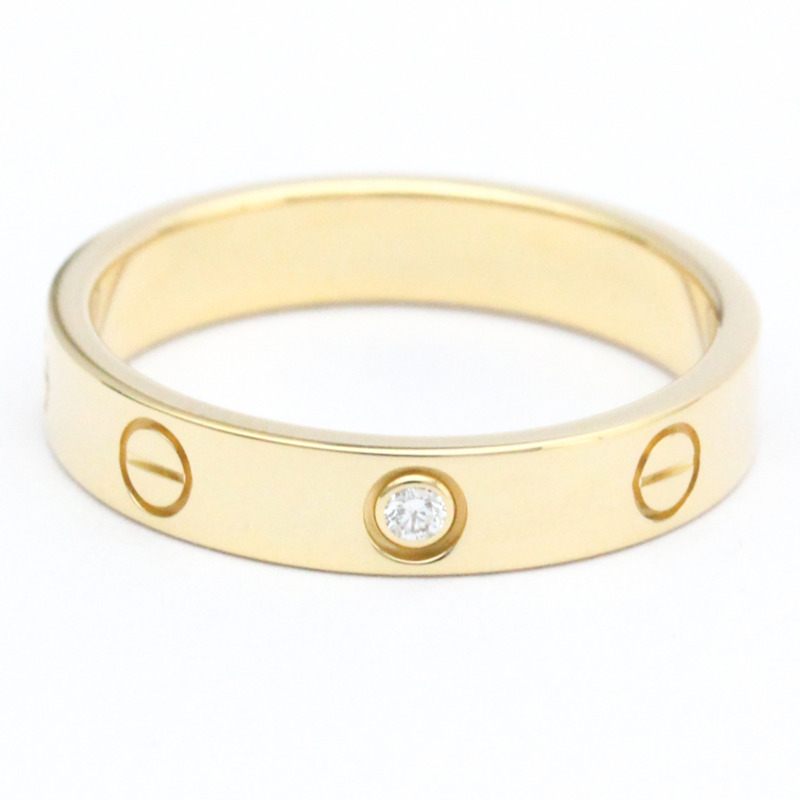 【日本直送】卡地亞 Love Mini Love 戒指 黃金 (18K) 時尚鑽石戒指 克拉/0.02 金-0