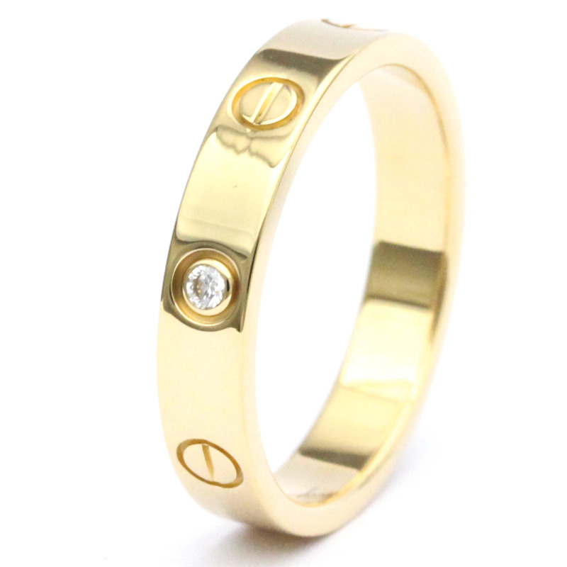 【日本直送】卡地亞 Love Mini Love 戒指 黃金 (18K) 時尚鑽石戒指 克拉/0.02 金-1