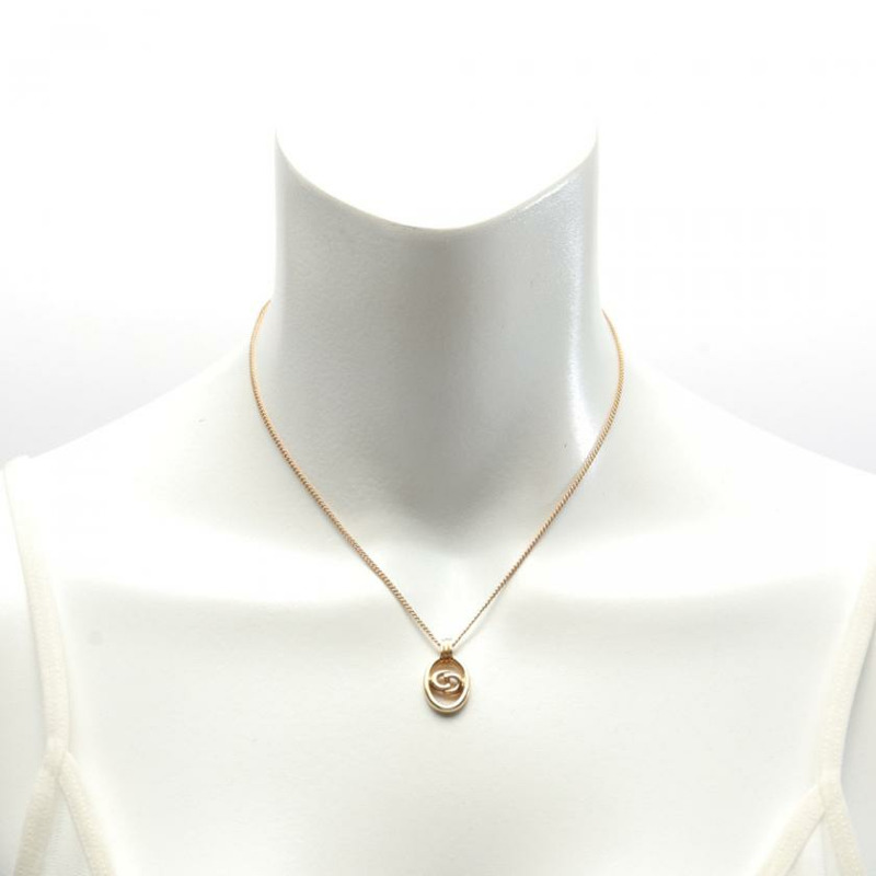 【日本直送】 中古Christian Dior[B]CDLogo 項鍊 鍍金 金色-2