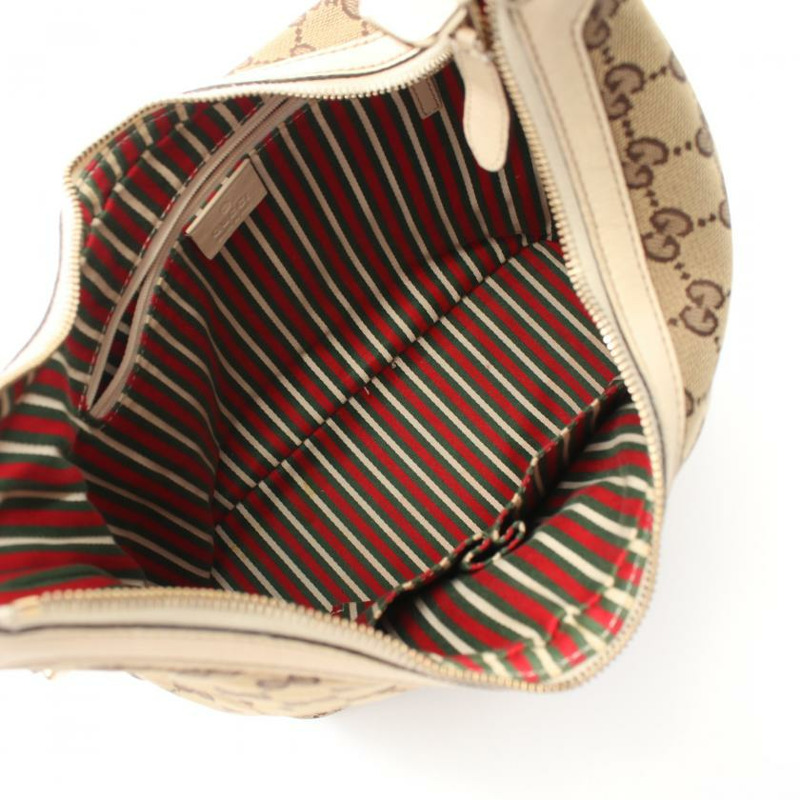 【日本直送】 中古GUCCI[B]interlockingG GG帆布 單肩包 真皮 米色 象牙白-2