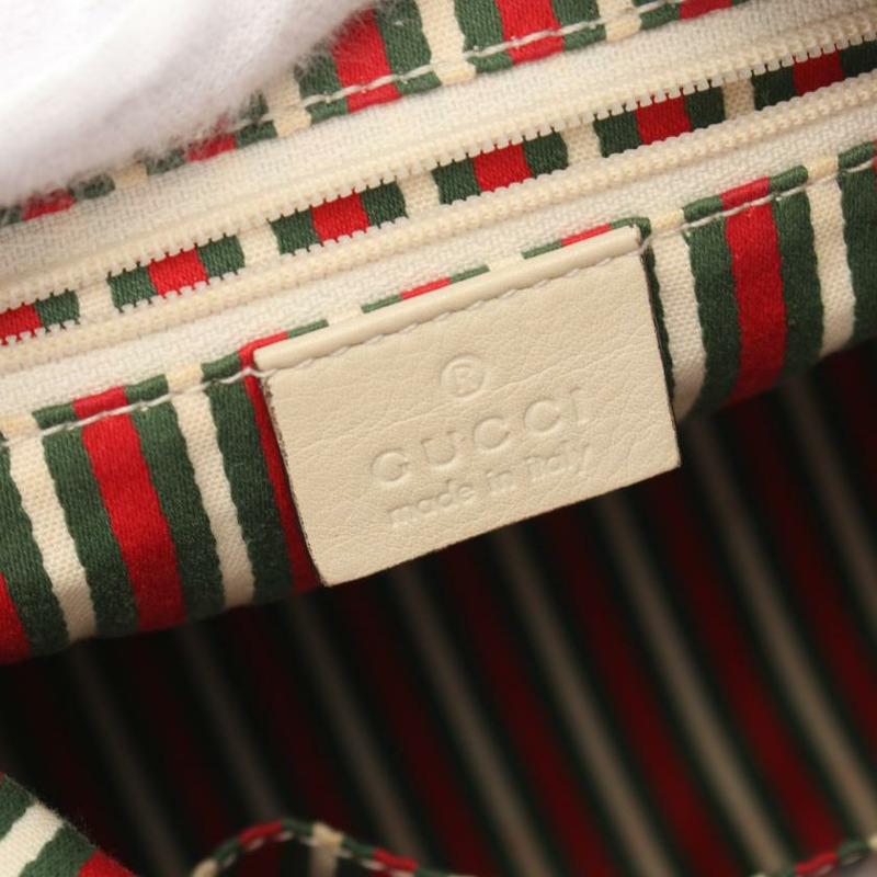 【日本直送】 中古GUCCI[B]interlockingG GG帆布 單肩包 真皮 米色 象牙白-3