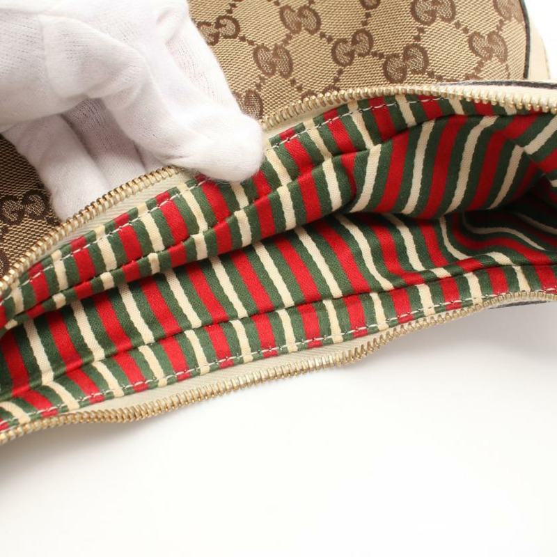 【日本直送】 中古GUCCI[B]interlockingG GG帆布 單肩包 真皮 米色 象牙白-8