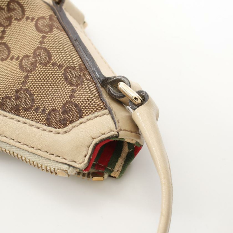 【日本直送】 中古GUCCI[B]interlockingG GG帆布 單肩包 真皮 米色 象牙白-9