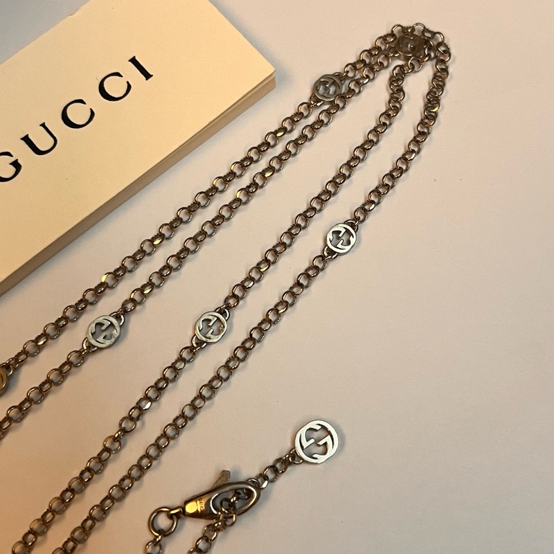 Gucci heart 經典雙G愛心雕花項鍊-7