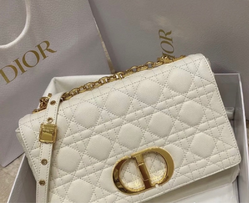 DIOR 迪奧 Caro 系列 牛皮 金扣中號 鏈條包 單肩包-0