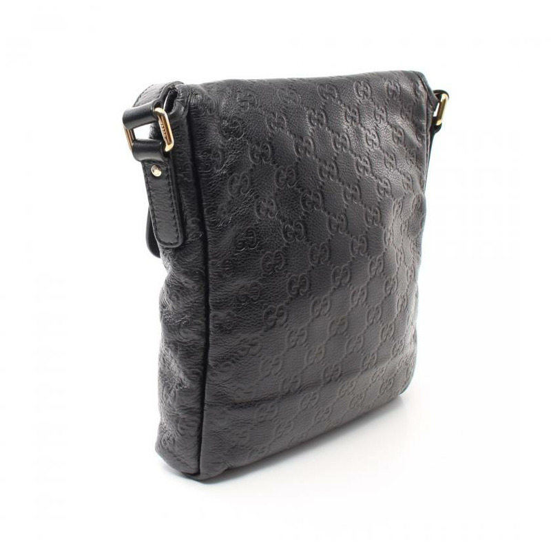 【日本直送】 中古GUCCI[B]Guccissima 真皮肩包 黑色-1