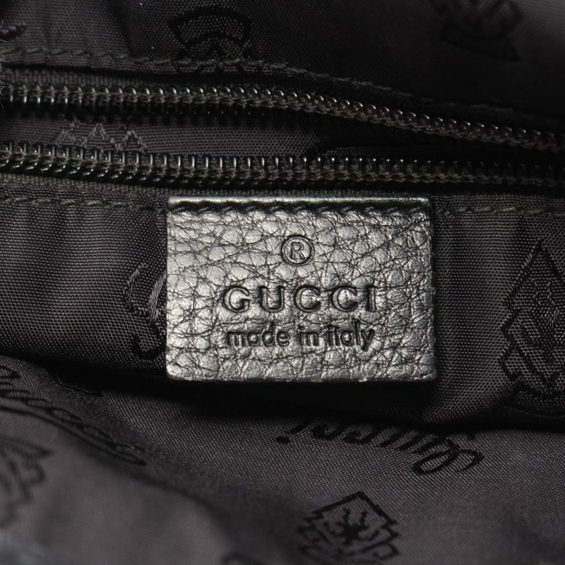 【日本直送】 中古GUCCI[B]Guccissima 真皮肩包 黑色-3