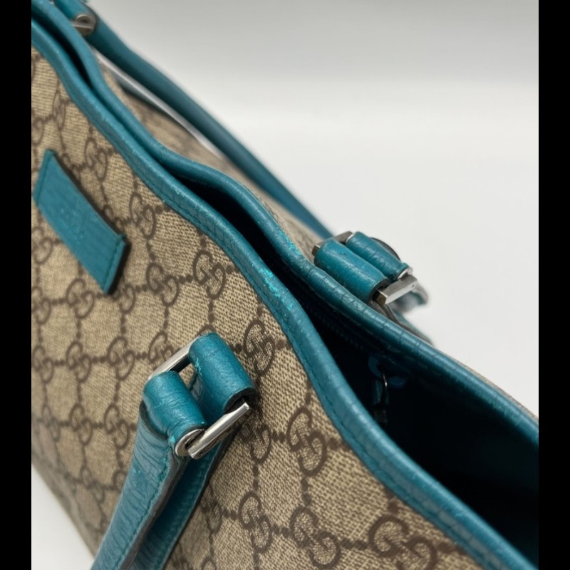 GUCCI  土耳其藍PVC防水托特包-6