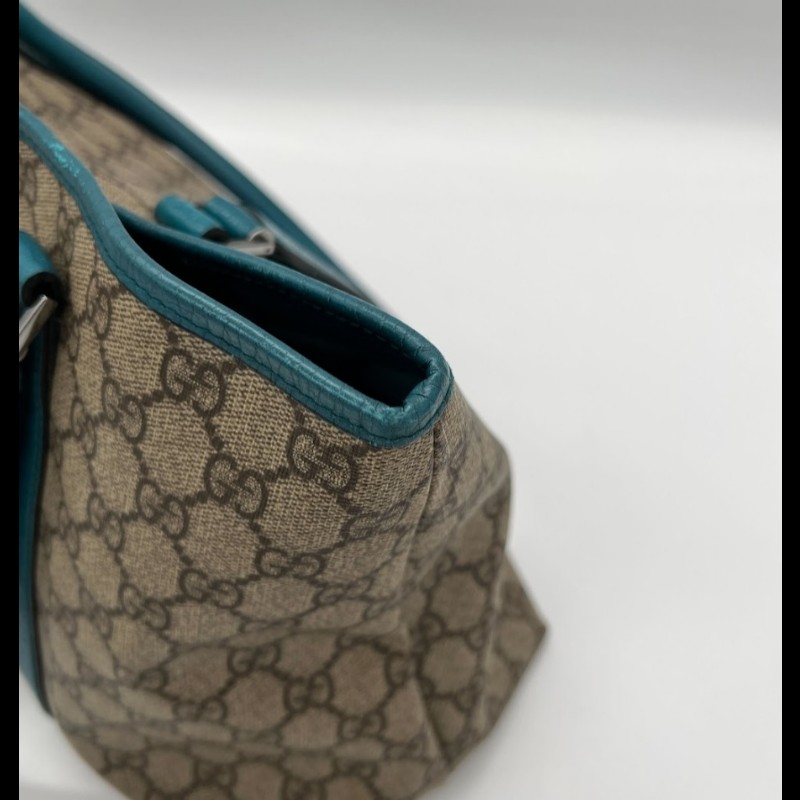 GUCCI  土耳其藍PVC防水托特包-7