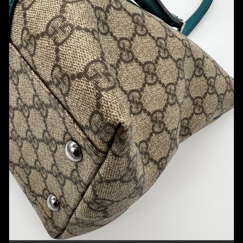 GUCCI  土耳其藍PVC防水托特包-8