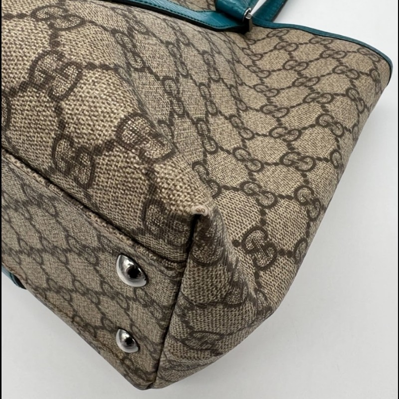 GUCCI  土耳其藍PVC防水托特包-9