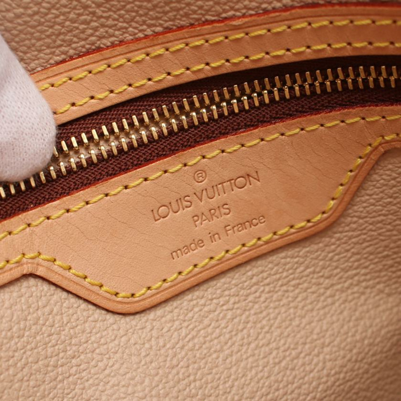 【日本直送】 中古LOUIS VUITTON[B]Bucket PM  老花手提包 PVC 真皮 棕色-3