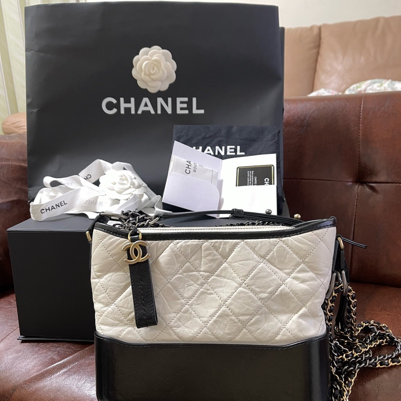 CHANEL 香奈兒 黑白熊貓色 流浪包-0