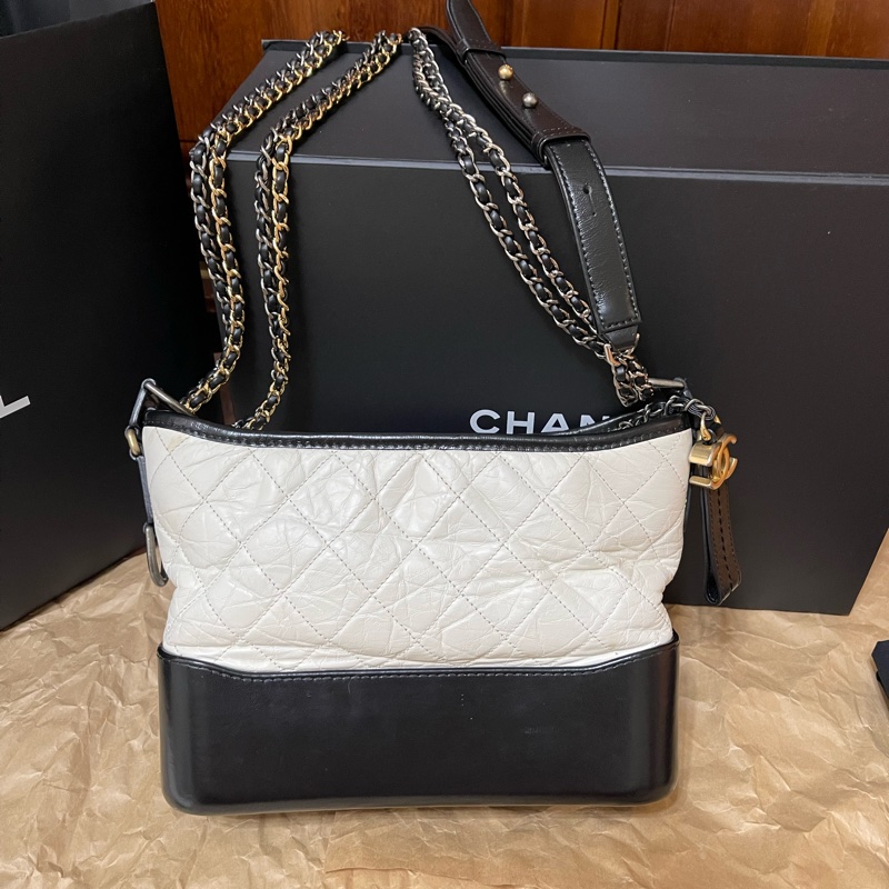 CHANEL 香奈兒 黑白熊貓色 流浪包-4