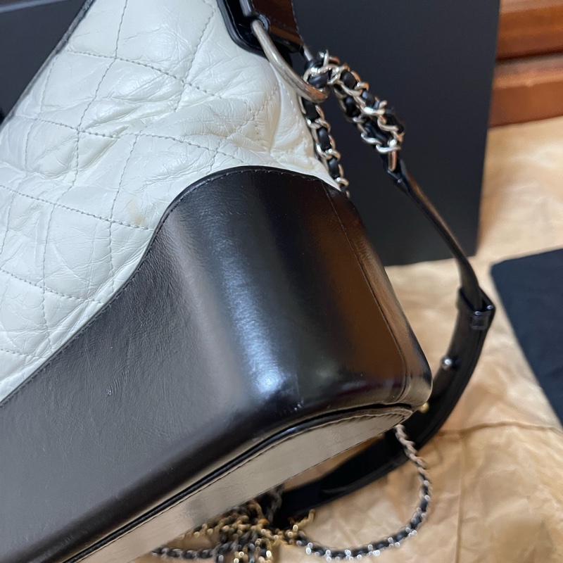 CHANEL 香奈兒 黑白熊貓色 流浪包-13