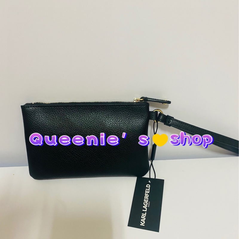 Karl Lagerfeld 卡爾老佛爺荔枝牛皮手拿包-1