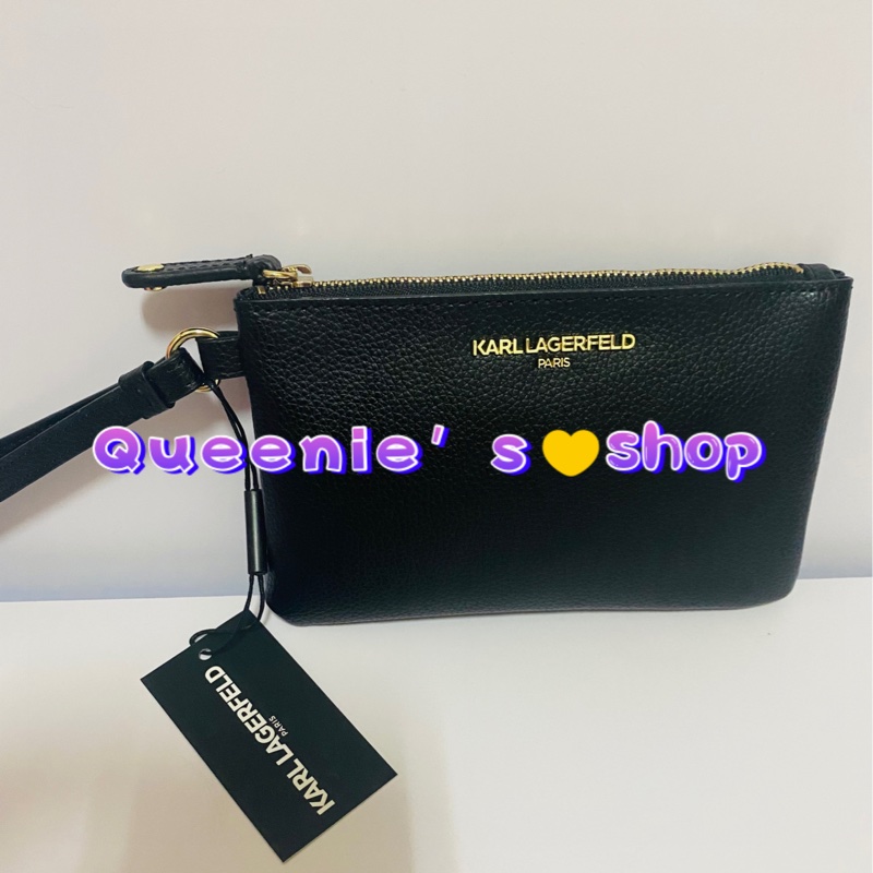 Karl Lagerfeld 卡爾老佛爺荔枝牛皮手拿包-5