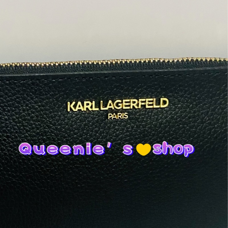 Karl Lagerfeld 卡爾老佛爺荔枝牛皮手拿包-11