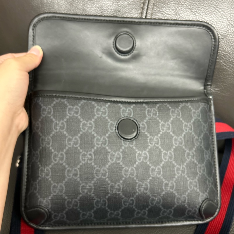 Gucci黑色帆布虎頭腰包-2