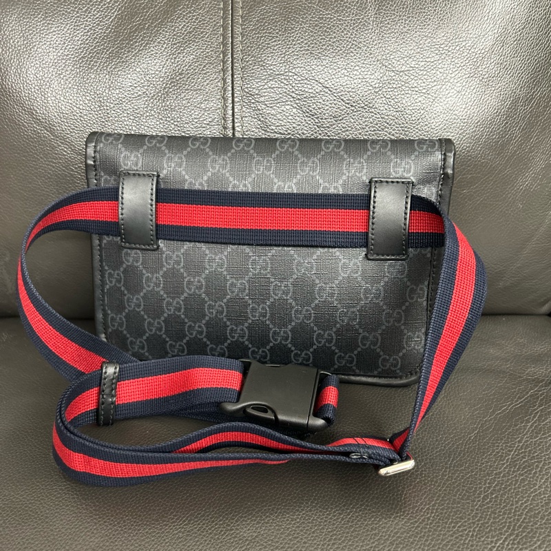 Gucci黑色帆布虎頭腰包-3