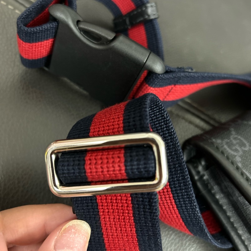 Gucci黑色帆布虎頭腰包-13