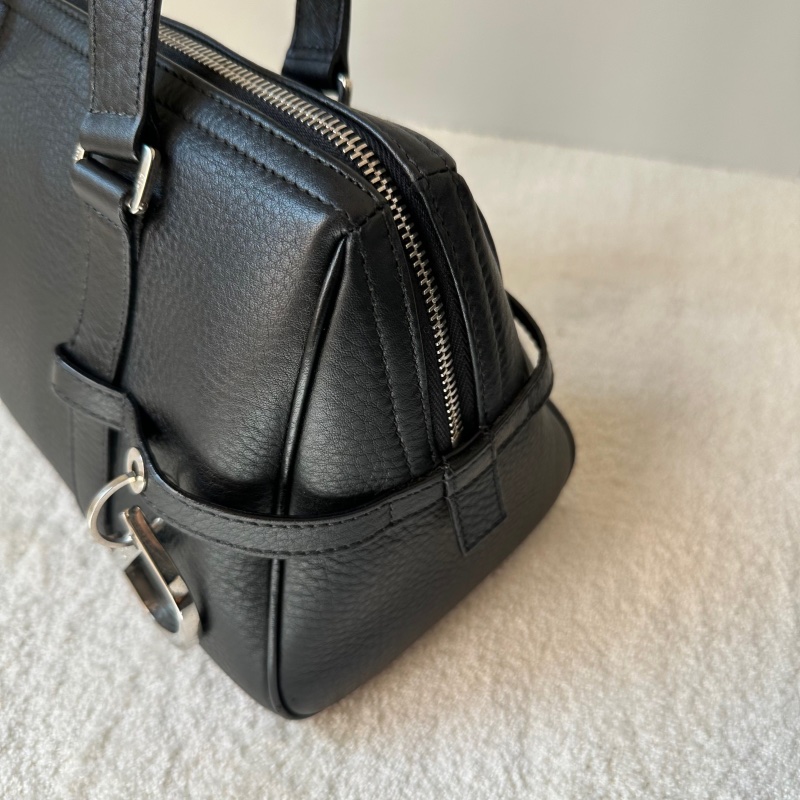 Dior D扣黑銀牛皮波士頓 黑銀 vintage-2