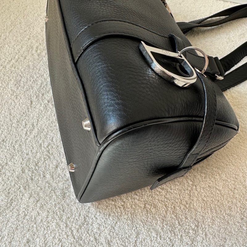 Dior D扣黑銀牛皮波士頓 黑銀 vintage-4