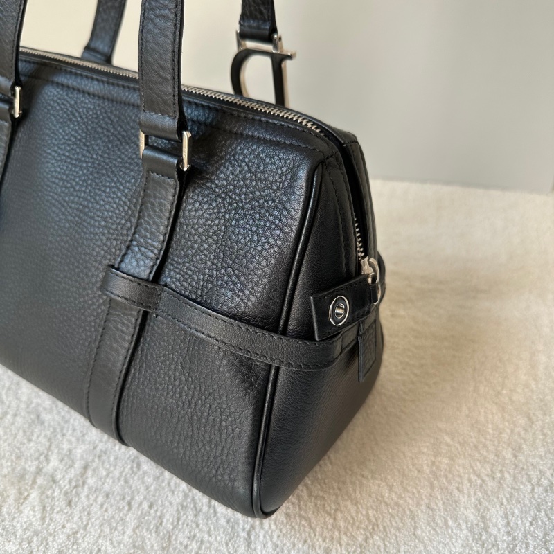 Dior D扣黑銀牛皮波士頓 黑銀 vintage-5