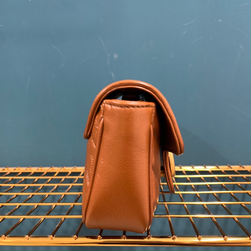 時髦度💯 全配 Gucci Marmont 焦糖色迷你包 台灣專櫃購入近全新 super mini 專櫃斷貨款-9