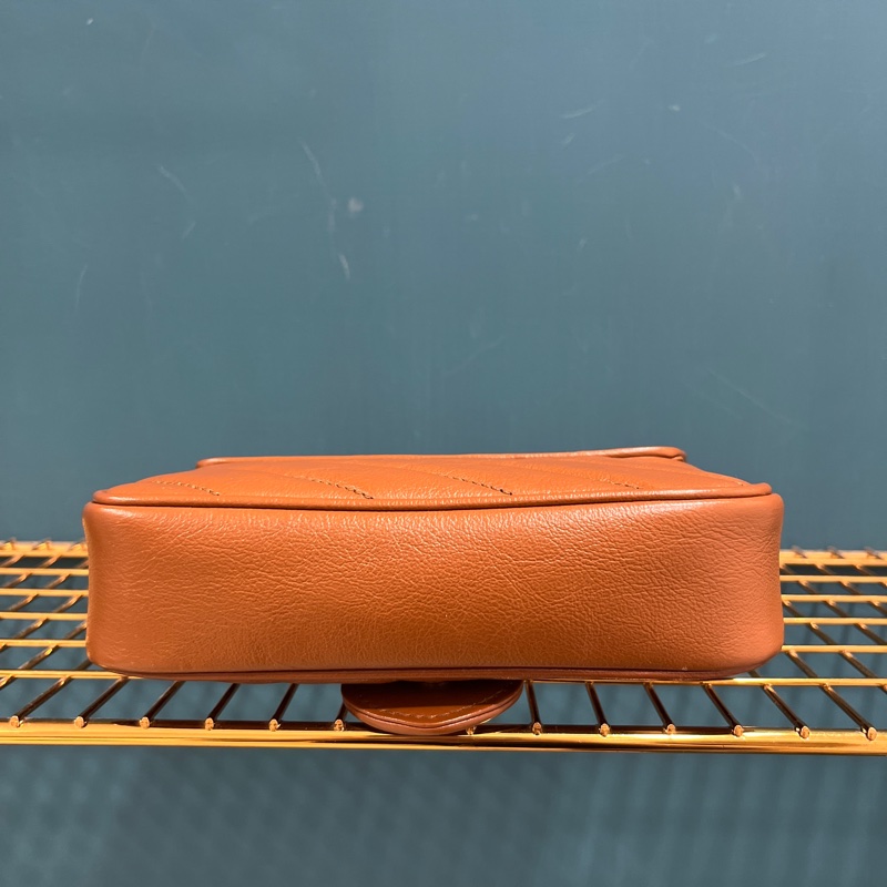 時髦度💯 全配 Gucci Marmont 焦糖色迷你包 台灣專櫃購入近全新 super mini 專櫃斷貨款-11