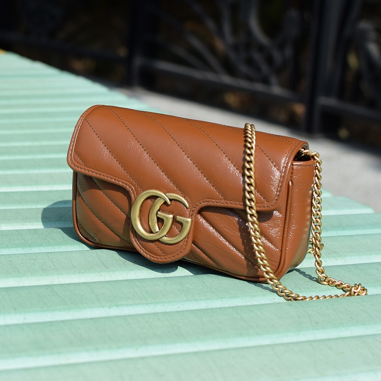 時髦度💯 全配 Gucci Marmont 焦糖色迷你包 台灣專櫃購入近全新 super mini 專櫃斷貨款-0