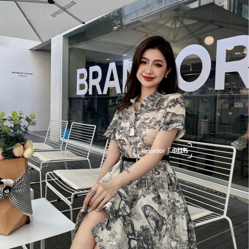 Dior動物圖騰兩件式洋裝-1