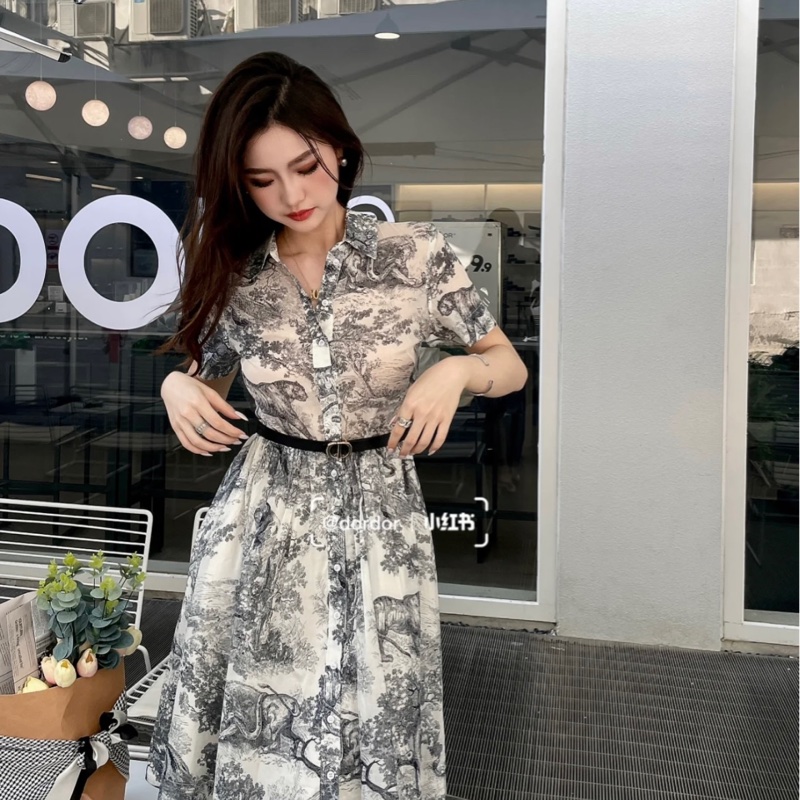 Dior動物圖騰兩件式洋裝-2