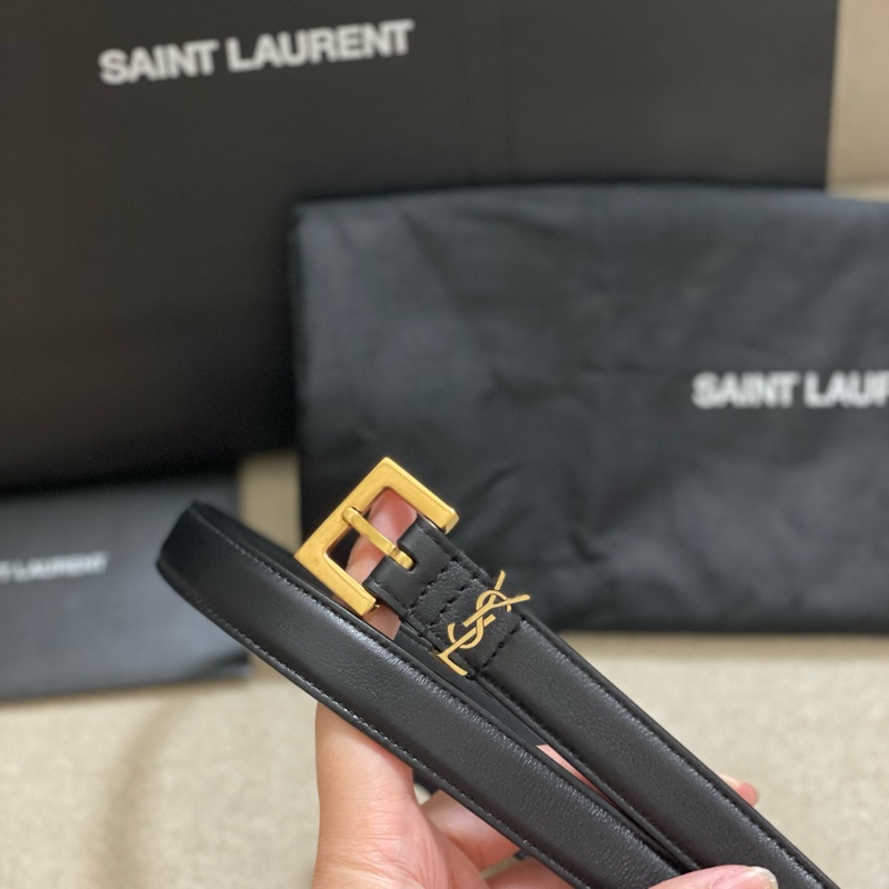SAINT LAURENT皮革腰帶YSL皮帶 寬2公分 長75公分-0