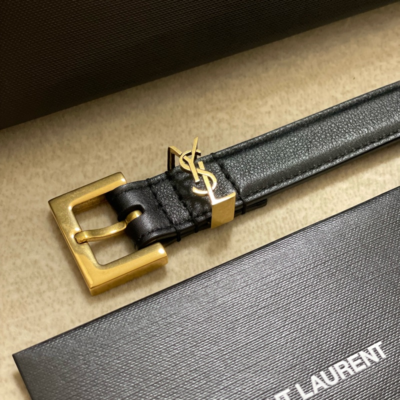 SAINT LAURENT皮革腰帶YSL皮帶 寬2公分 長75公分-5