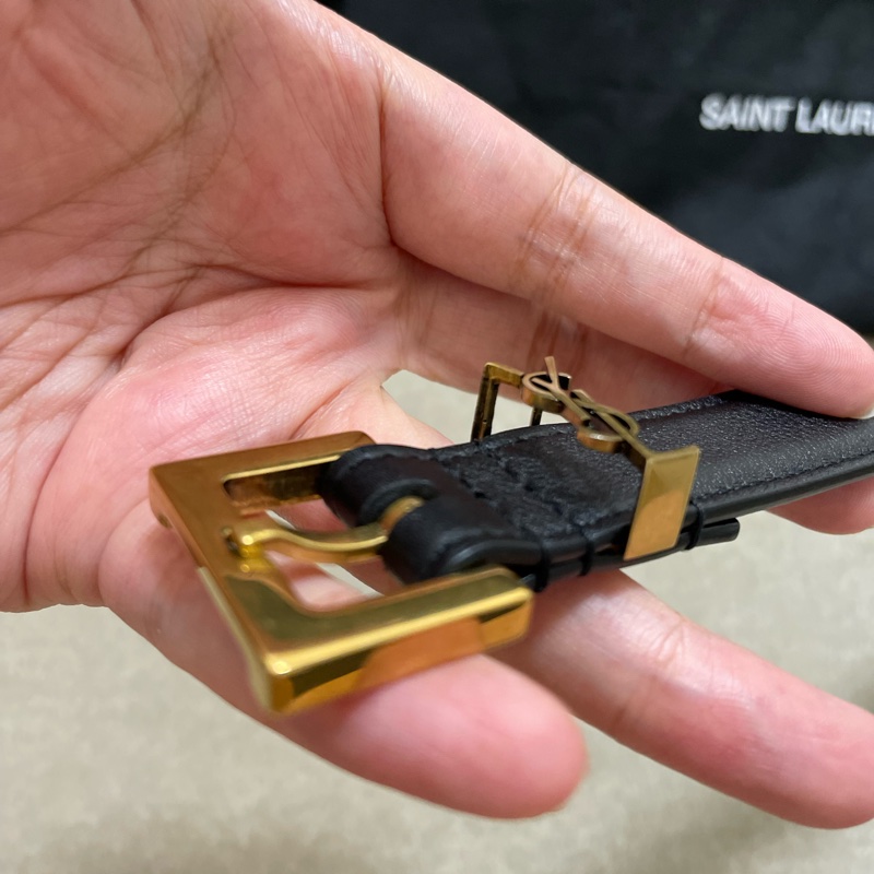 SAINT LAURENT皮革腰帶YSL皮帶 寬2公分 長75公分-16