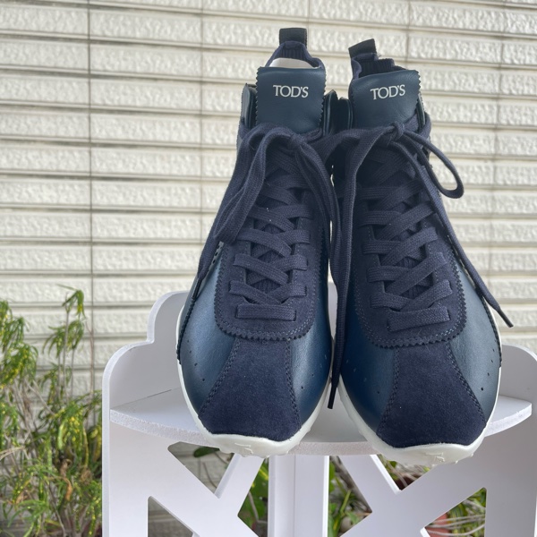 tod’s 皮革拼接襪套運動高筒休閒靴/鞋-5