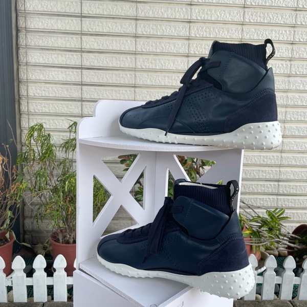 tod’s 皮革拼接襪套運動高筒休閒靴/鞋-6