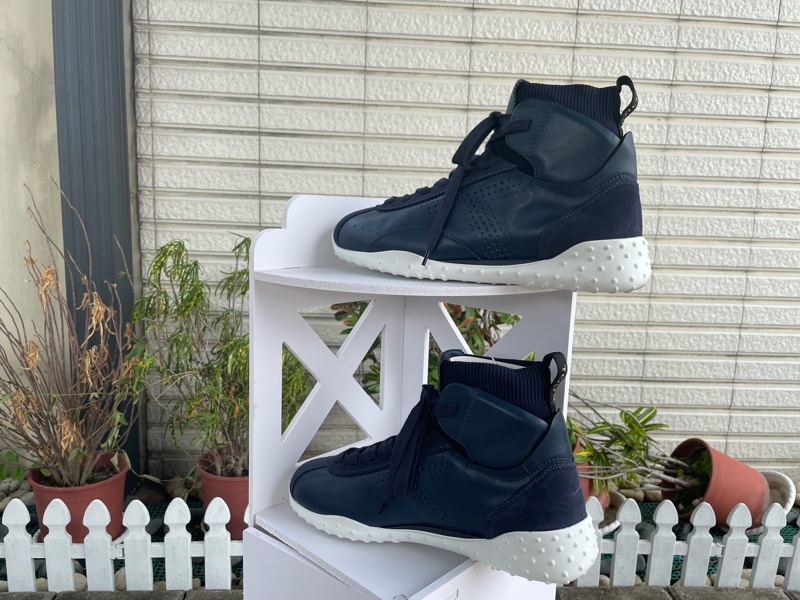 tod’s 皮革拼接襪套運動高筒休閒靴/鞋-14