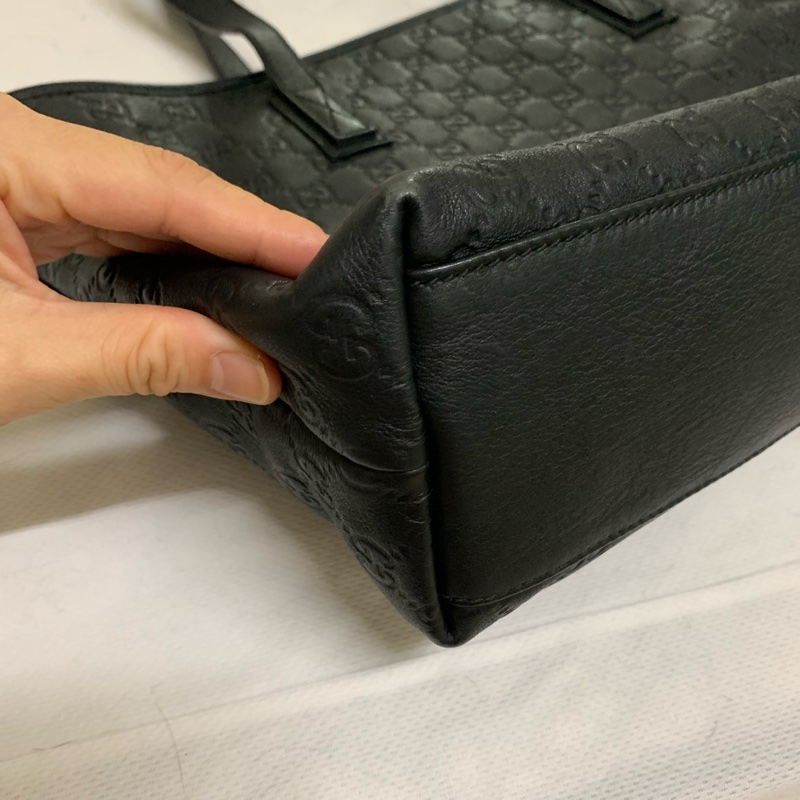 Gucci 皮革刻紋大 黑色托特包-6