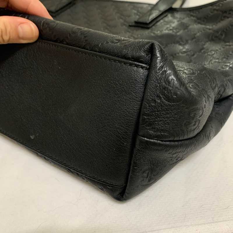 Gucci 皮革刻紋大 黑色托特包-7
