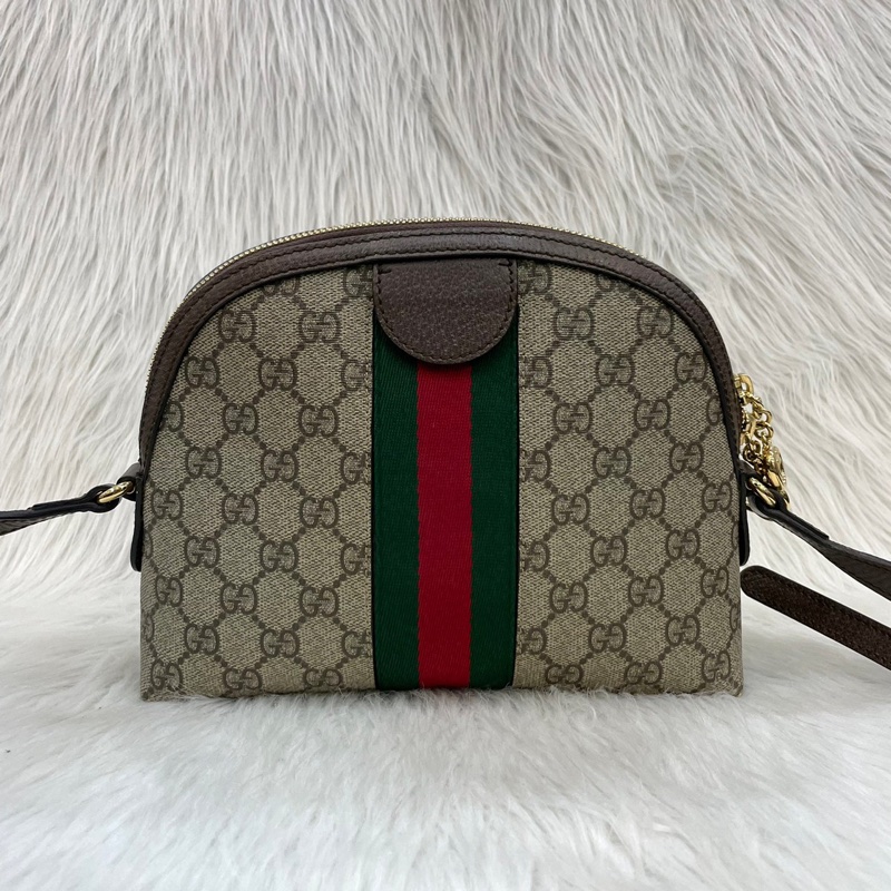 Gucci 499621老花PVC綠紅綠Ophidia GG貝殼包斜背包-2