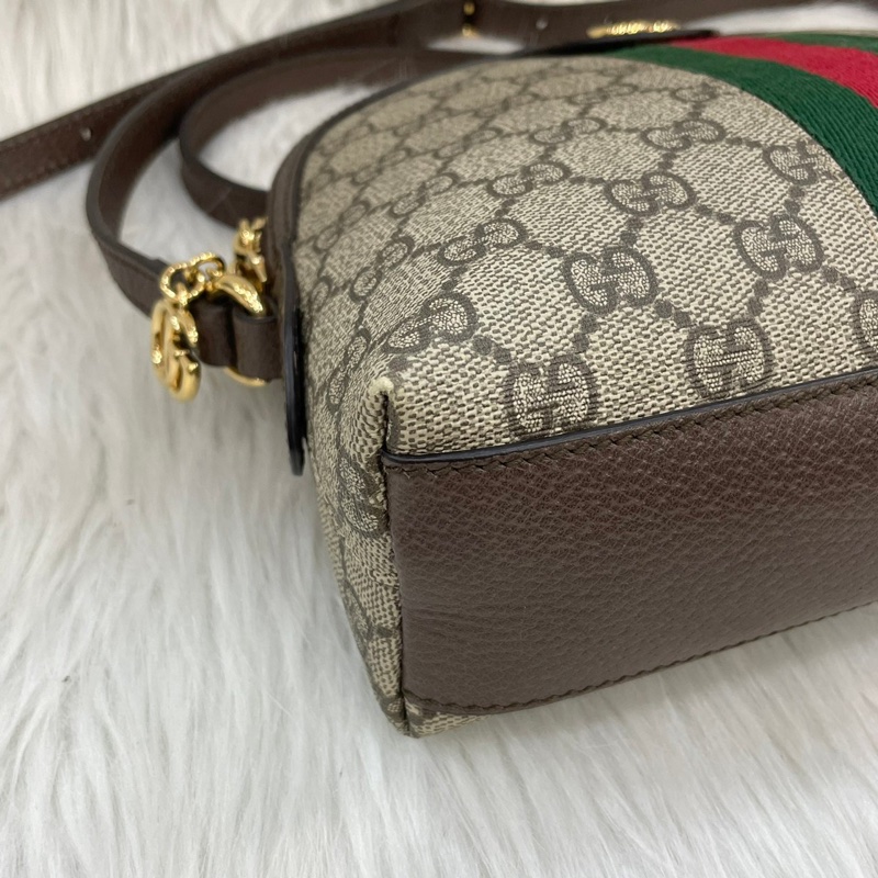Gucci 499621老花PVC綠紅綠Ophidia GG貝殼包斜背包-5
