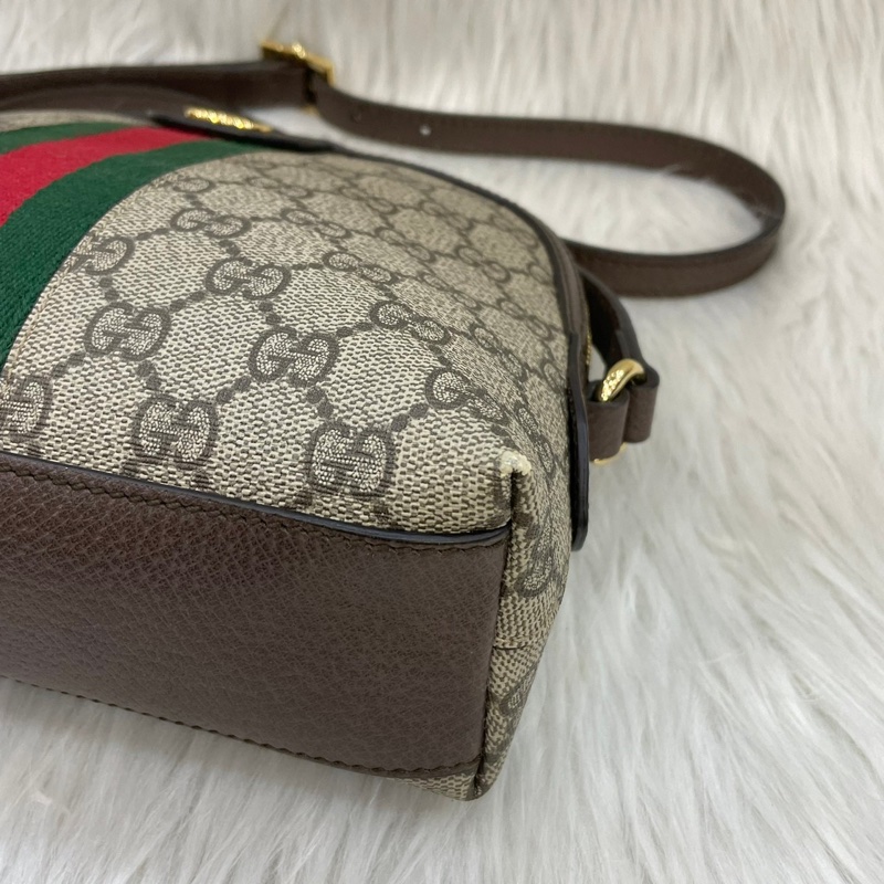 Gucci 499621老花PVC綠紅綠Ophidia GG貝殼包斜背包-6