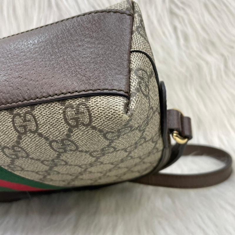Gucci 499621老花PVC綠紅綠Ophidia GG貝殼包斜背包-7