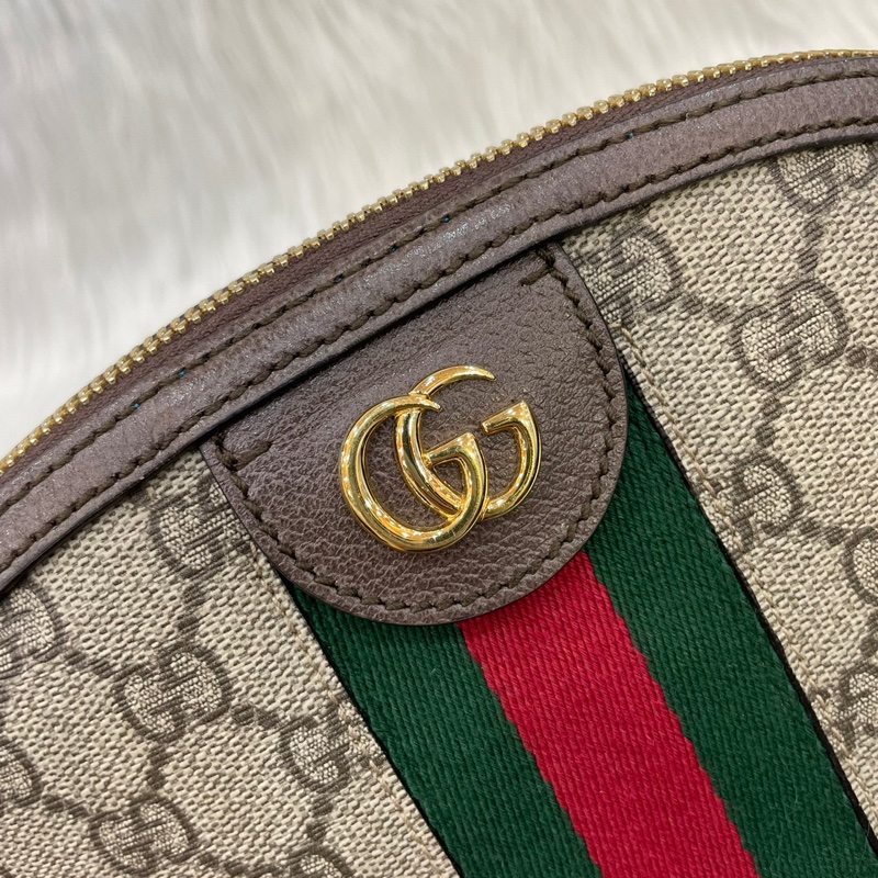 Gucci 499621老花PVC綠紅綠Ophidia GG貝殼包斜背包-10